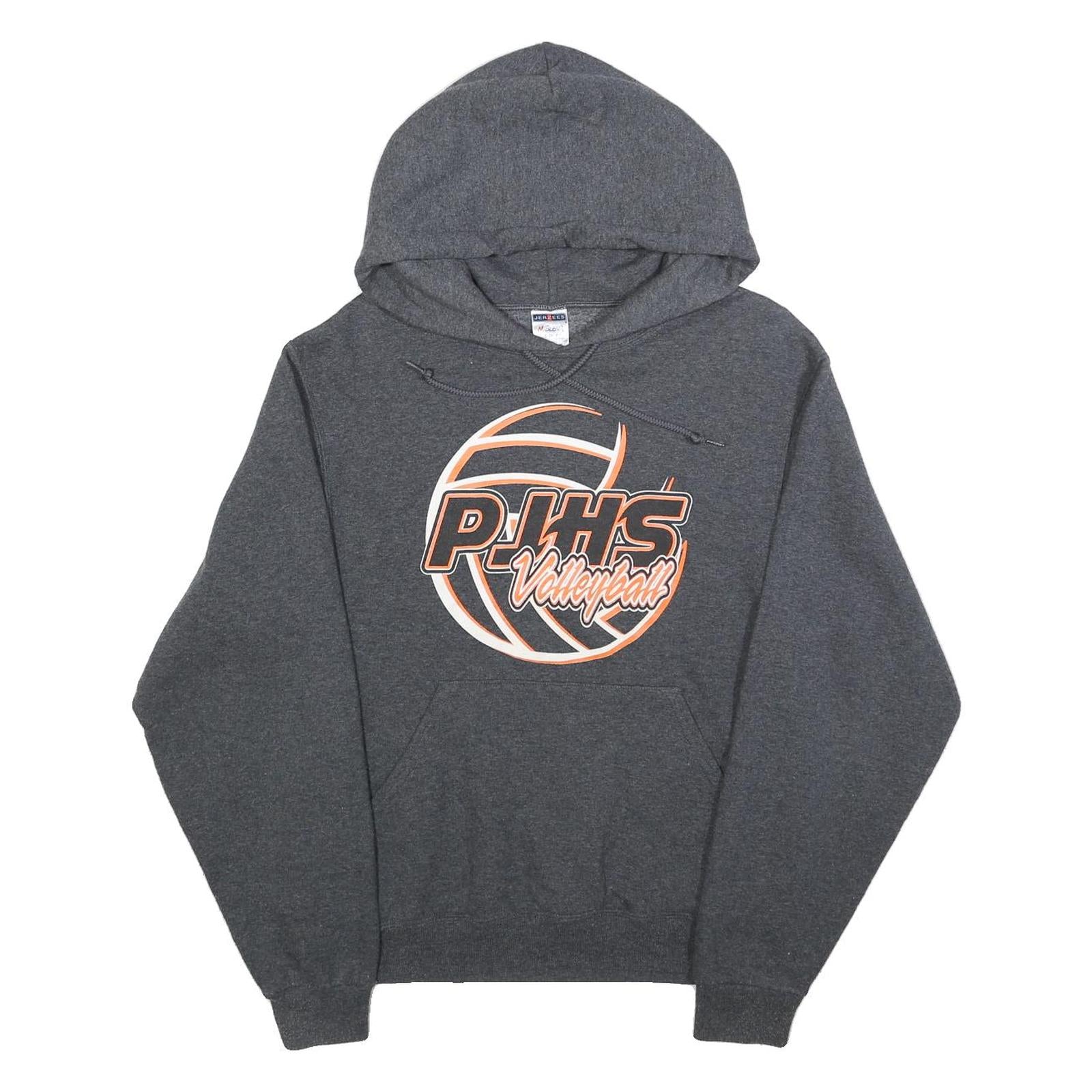 JERZEES Mens Grey PJHS Volleyball Pullover Hoodie S Sportswear Casual
