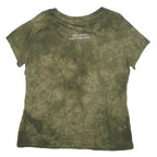THE MOUNTAIN Womens Green Tie Dye Bear Graphic T-Shirt L Short Sleeve Crew Neck