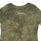 THE MOUNTAIN Womens Green Tie Dye Bear Graphic T-Shirt L Short Sleeve Crew Neck