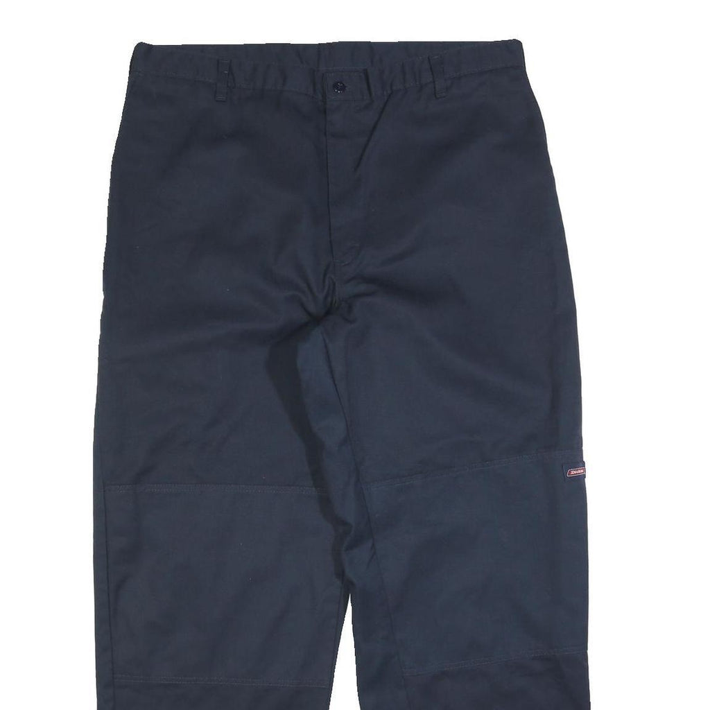 DICKIES Mens Cotton Blend Navy Regular Fit Straight Leg Trousers W38 L32