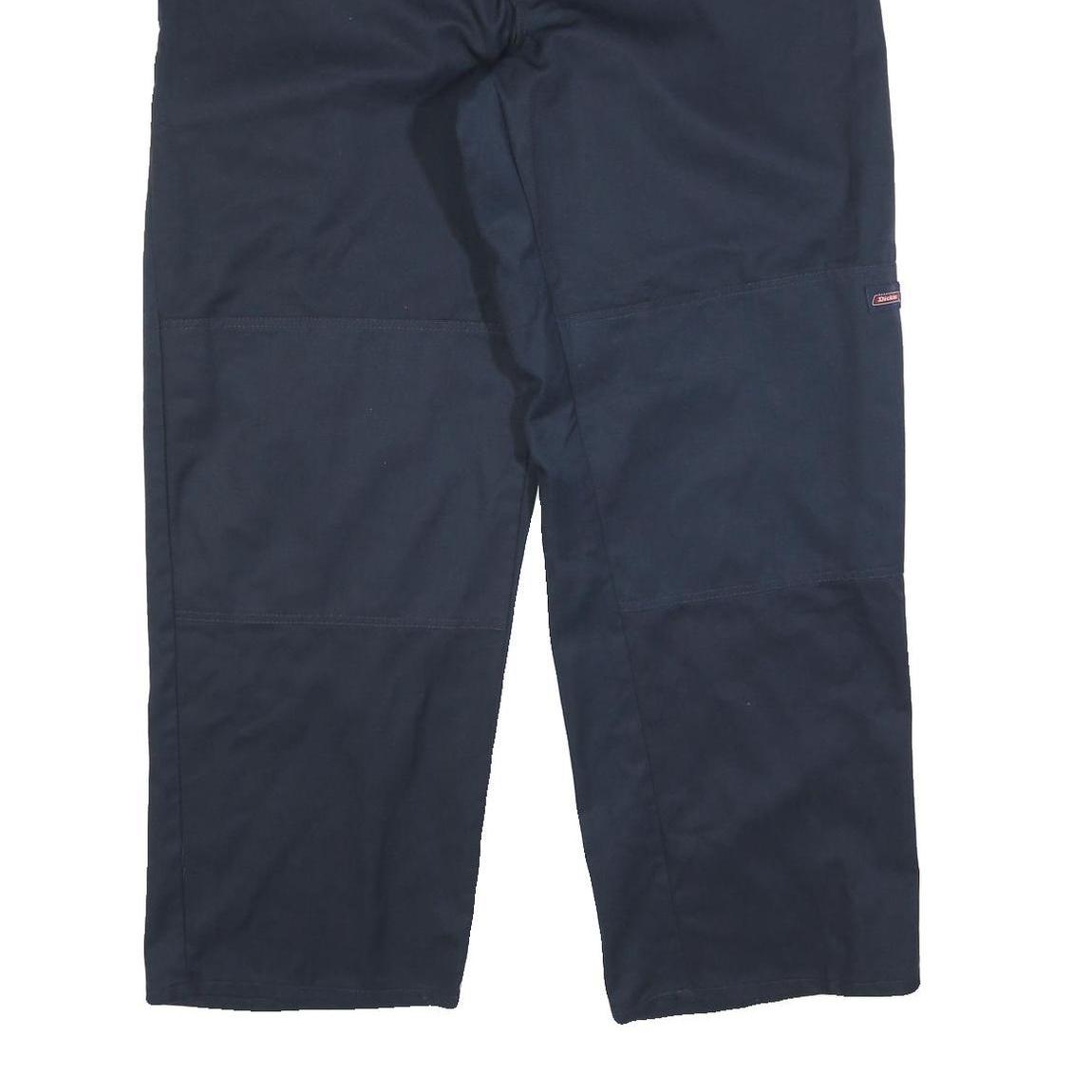 DICKIES Mens Cotton Blend Navy Regular Fit Straight Leg Trousers W38 L32