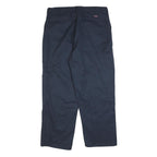 DICKIES Mens Cotton Blend Navy Regular Fit Straight Leg Trousers W38 L32