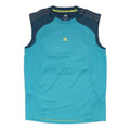 ADIDAS Mens Blue & Navy Sleeveless Round Neck Performance Sports T-Shirt M