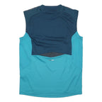 ADIDAS Mens Blue & Navy Sleeveless Round Neck Performance Sports T-Shirt M