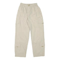 Womens Relaxed Beige Cotton Blend Drawstring Trousers W24 L28 Casual Comfort