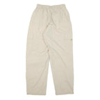 Womens Relaxed Beige Cotton Blend Drawstring Trousers W24 L28 Casual Comfort