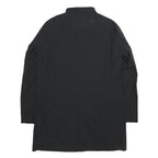 DKNY Mens Black Casual Jacket L Cotton Blend Button Closure Plain Style