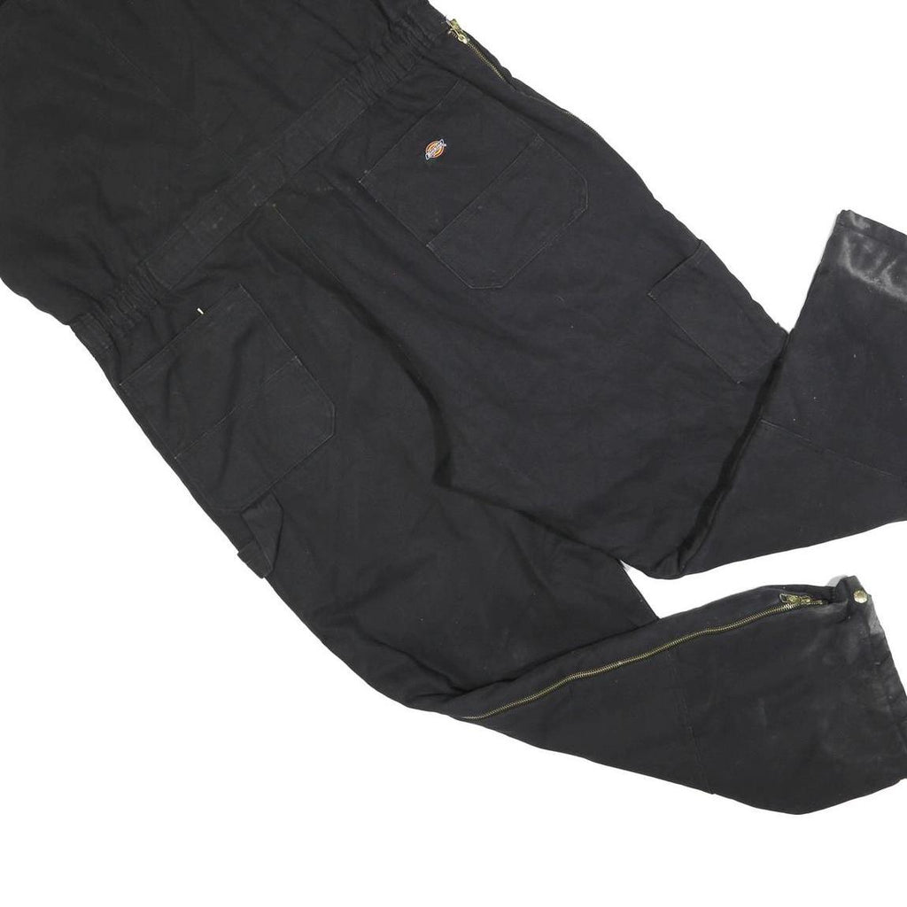 DICKIES Womens Black Relaxed Cotton Blend Dungarees 2XL W40 L30 Workwear
