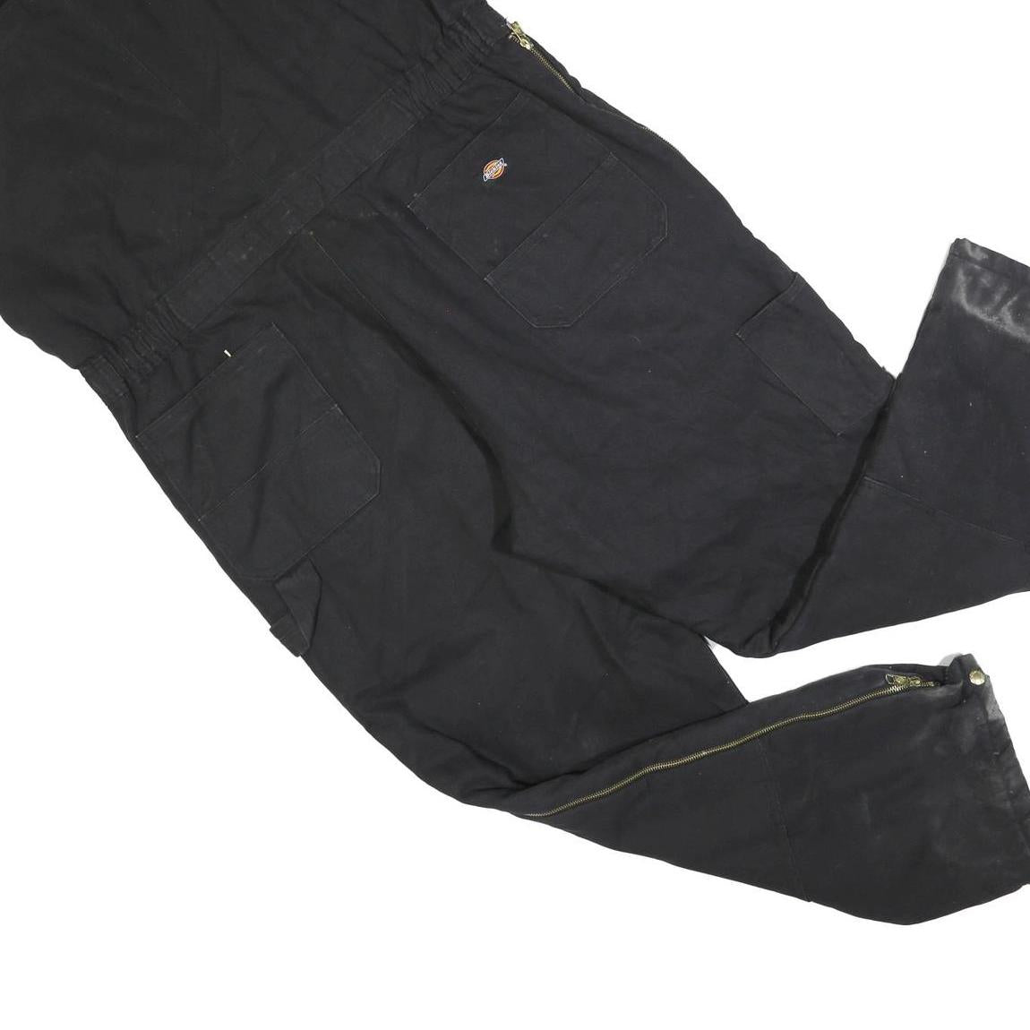 DICKIES Womens Black Relaxed Cotton Blend Dungarees 2XL W40 L30 Workwear