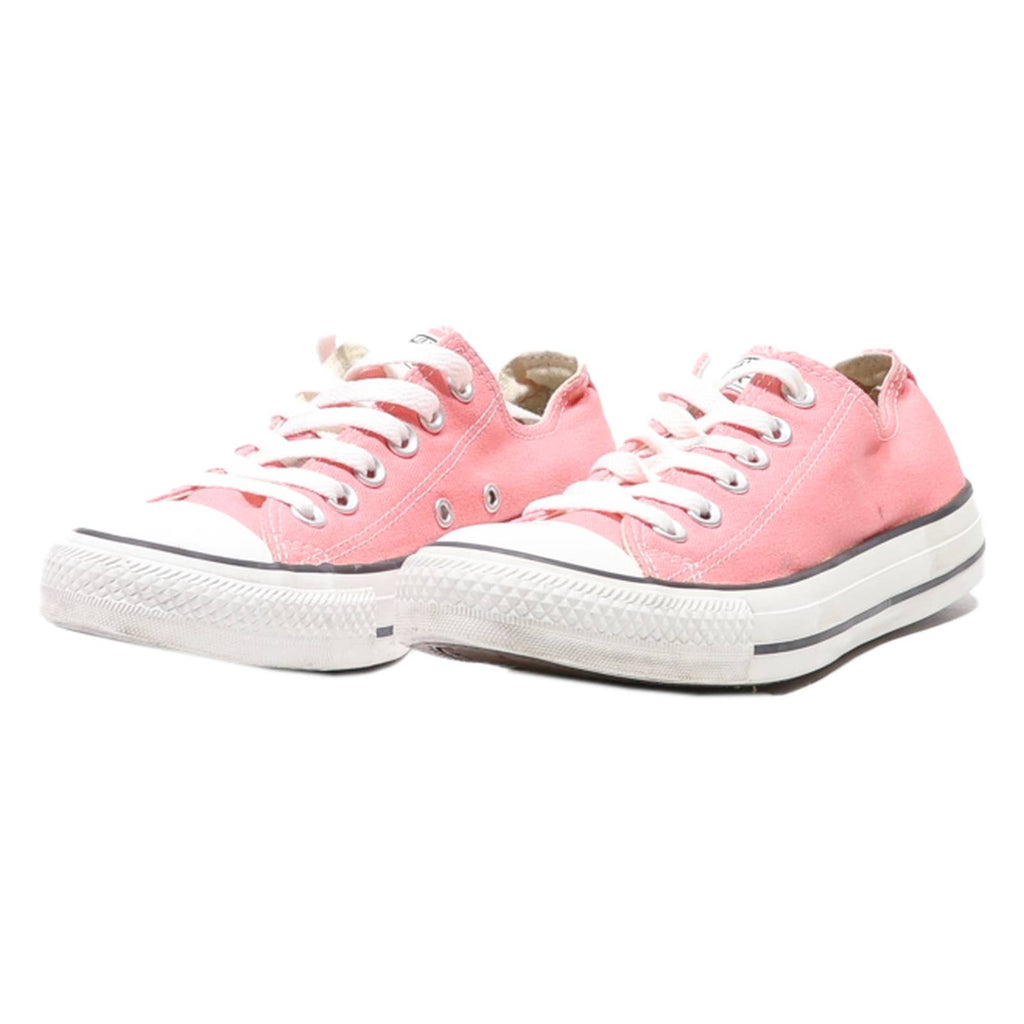 CONVERSE Low Top Trainers Pink Canvas Womens UK 5