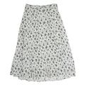 STEFANO Womens White Floral Pattern Midi Polyester Pleated Skirt L Elegant
