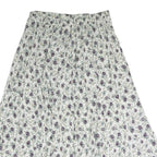 STEFANO Womens White Floral Pattern Midi Polyester Pleated Skirt L Elegant