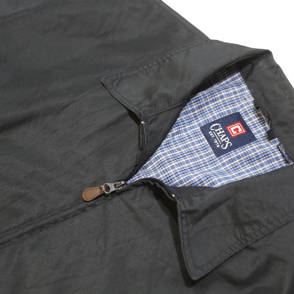CHAPS Mens Navy Blue Classic Jacket XL Polyester Blend Zip Plain