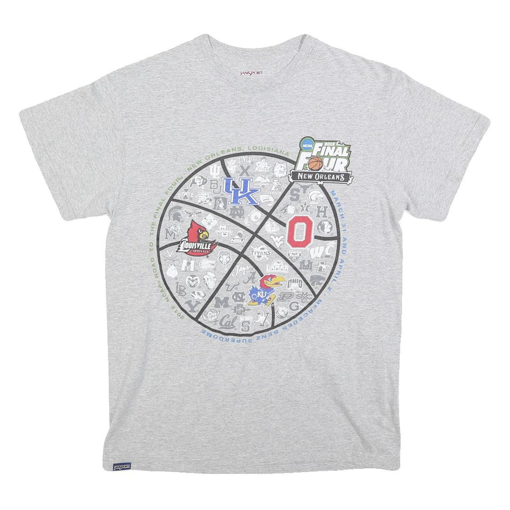 JANSPORT Mens Grey NCAA Final Four 2012 Graphic T-Shirt M Short Sleeve Crew Neck
