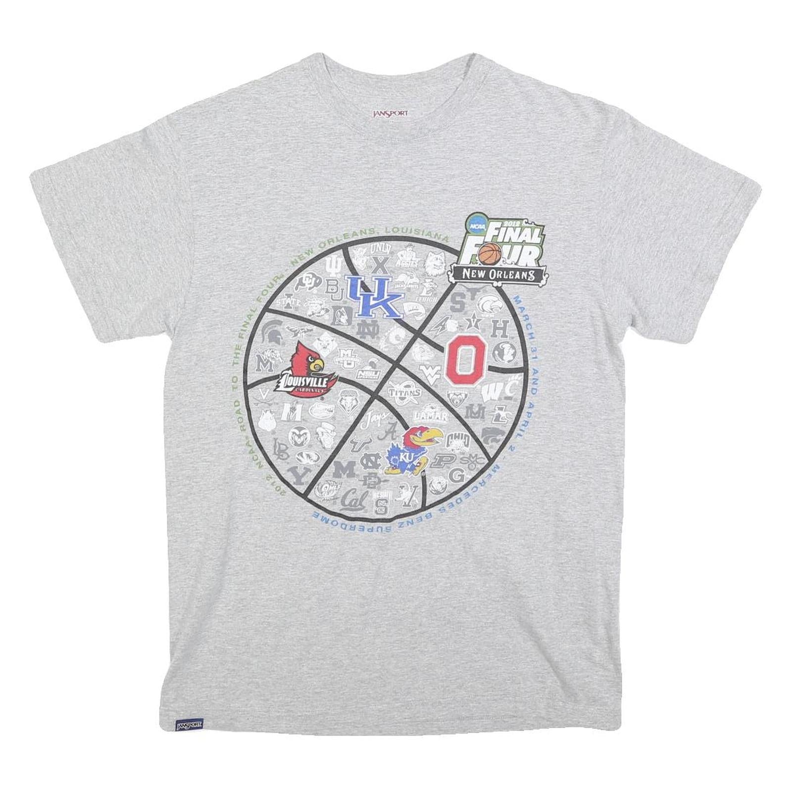 JANSPORT Mens Grey NCAA Final Four 2012 Graphic T-Shirt M Short Sleeve Crew Neck