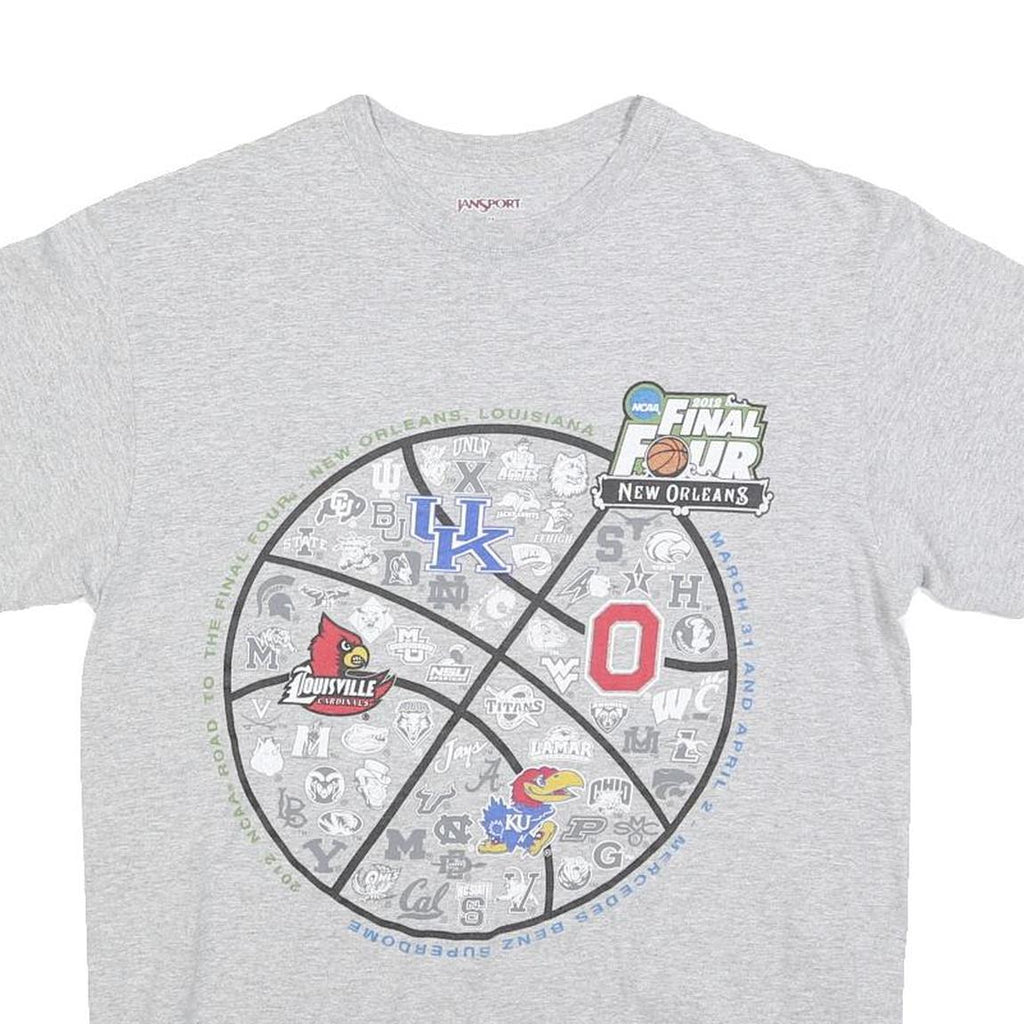 JANSPORT Mens Grey NCAA Final Four 2012 Graphic T-Shirt M Short Sleeve Crew Neck