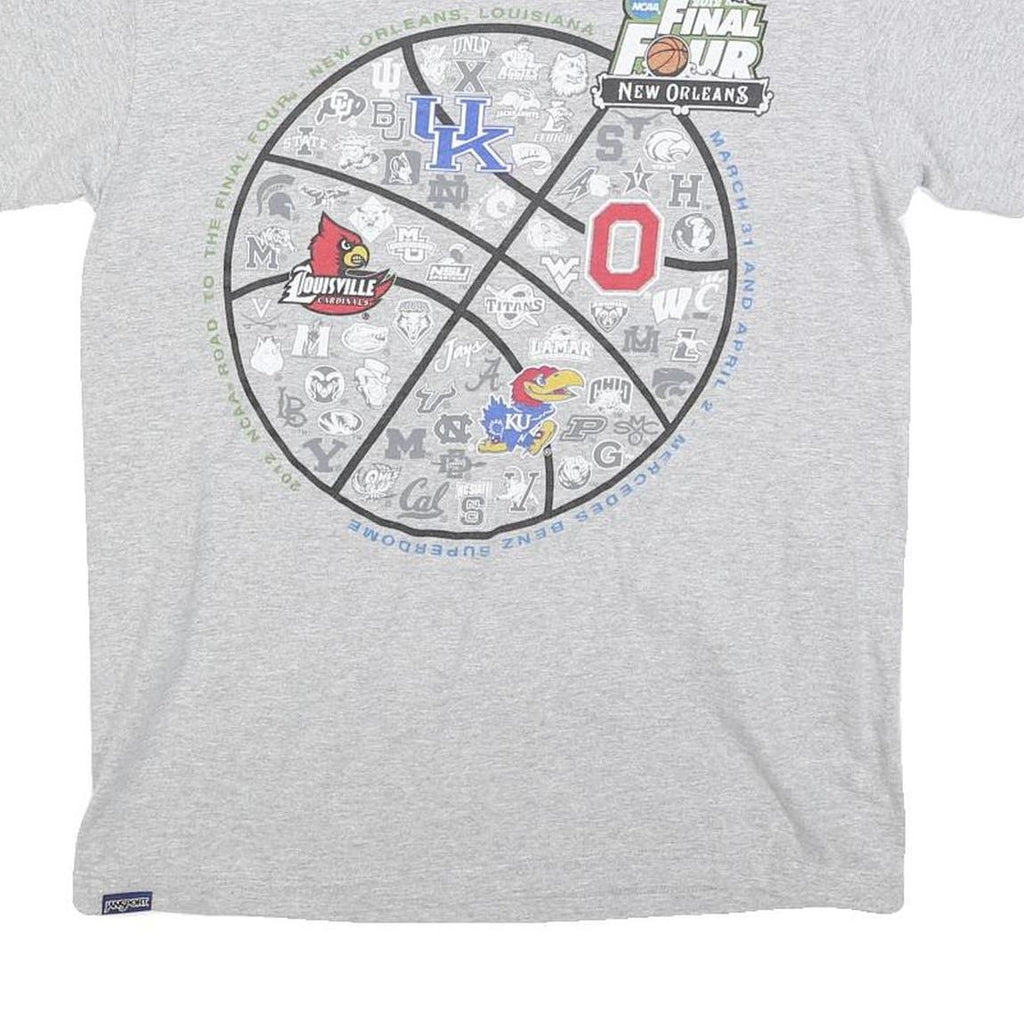 JANSPORT Mens Grey NCAA Final Four 2012 Graphic T-Shirt M Short Sleeve Crew Neck