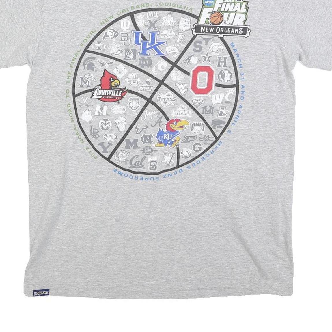 JANSPORT Mens Grey NCAA Final Four 2012 Graphic T-Shirt M Short Sleeve Crew Neck