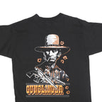 BACK ALLEY Single Stitch Mens Black Gunslinger Graphic T-Shirt XL Short Sleeve