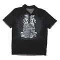 CALVIN KLEIN JEANS Mens Black Graphic Short Sleeve Polo Shirt L Casual Cotton