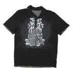 CALVIN KLEIN JEANS Mens Black Graphic Short Sleeve Polo Shirt L Casual Cotton