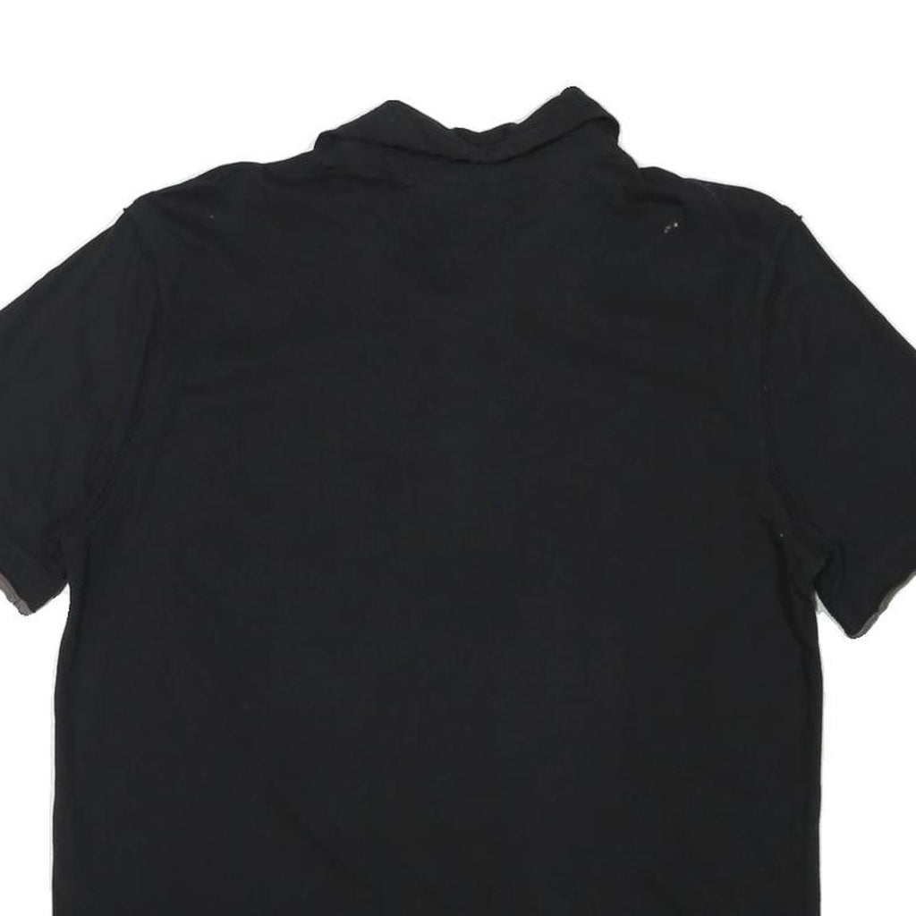 CALVIN KLEIN JEANS Mens Black Graphic Short Sleeve Polo Shirt L Casual Cotton
