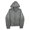 REEBOK Womens Grey Hooded Zip Jacket L Polyester Quilted Casual Outerwear