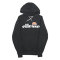 ELLESSE Mens Black Hoodie S Cotton Blend Pullover Hooded Sweatshirt Logo