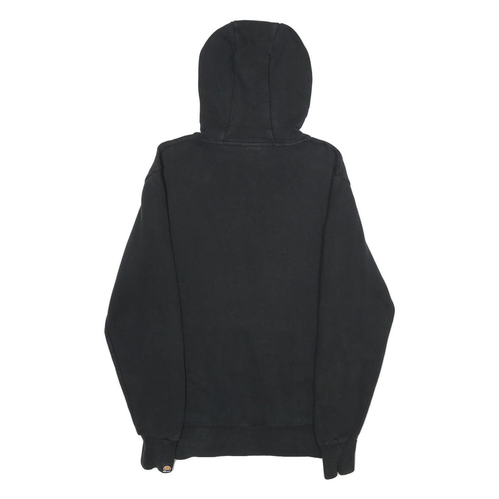 ELLESSE Mens Black Hoodie S Cotton Blend Pullover Hooded Sweatshirt Logo