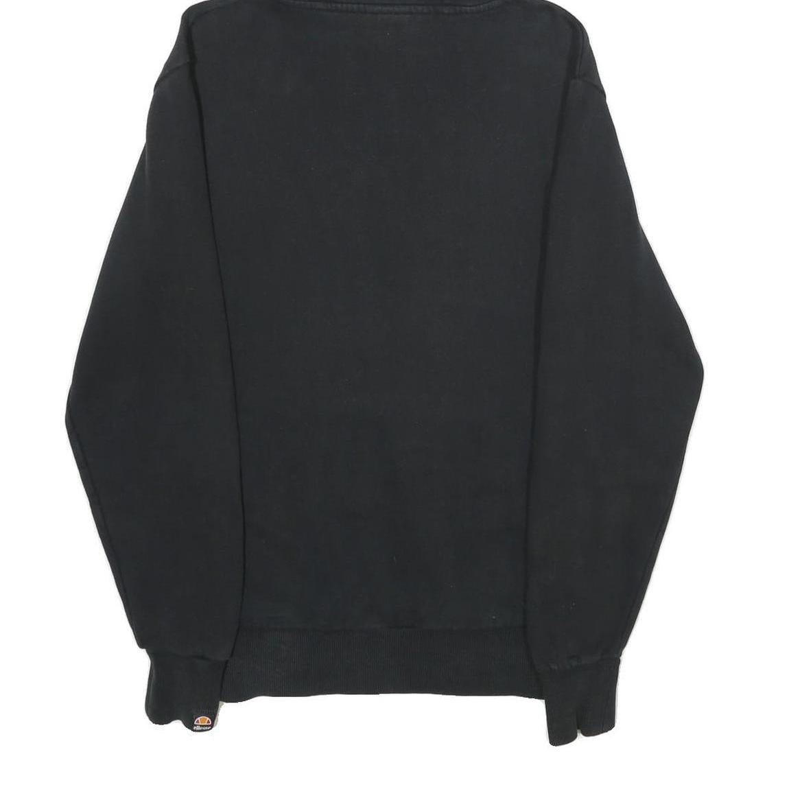 ELLESSE Mens Black Hoodie S Cotton Blend Pullover Hooded Sweatshirt Logo