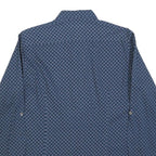 TED BAKER Mens Blue & Grey Printed Cotton Blend Shirt L Long Sleeve Casual