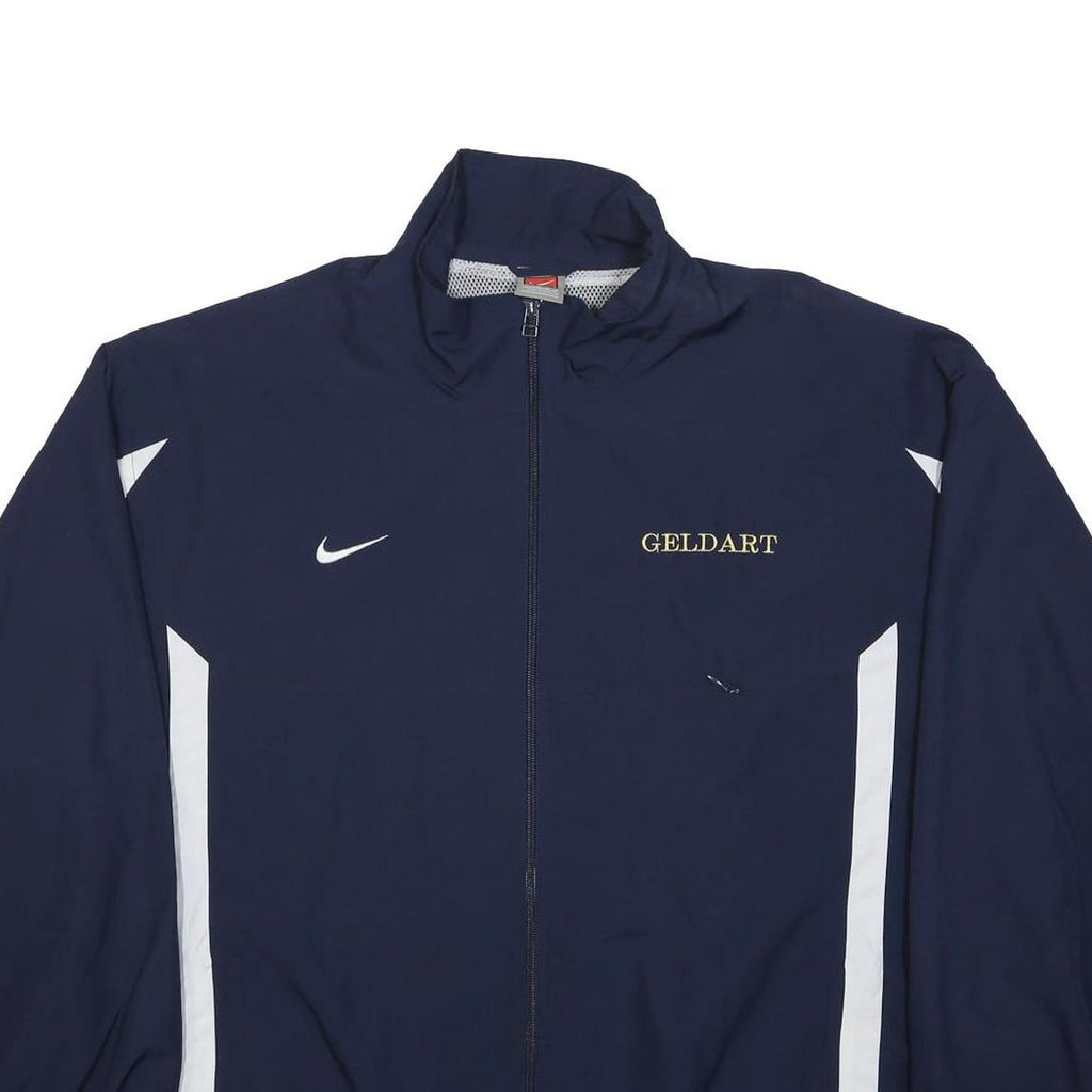 NIKE Mens Navy Blue & White Geldart Logo Zip Polyester Jacket XL Sportswear