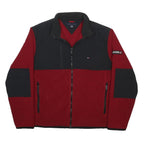 TOMMY HILFIGER Mens Red & Black Performance Track Jacket L Polyester Zip