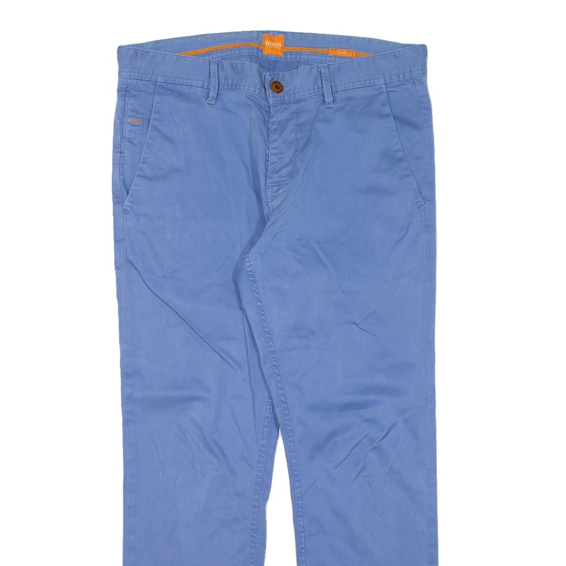 HUGO BOSS Chino Mens Trousers Blue Slim Tapered W31 L27