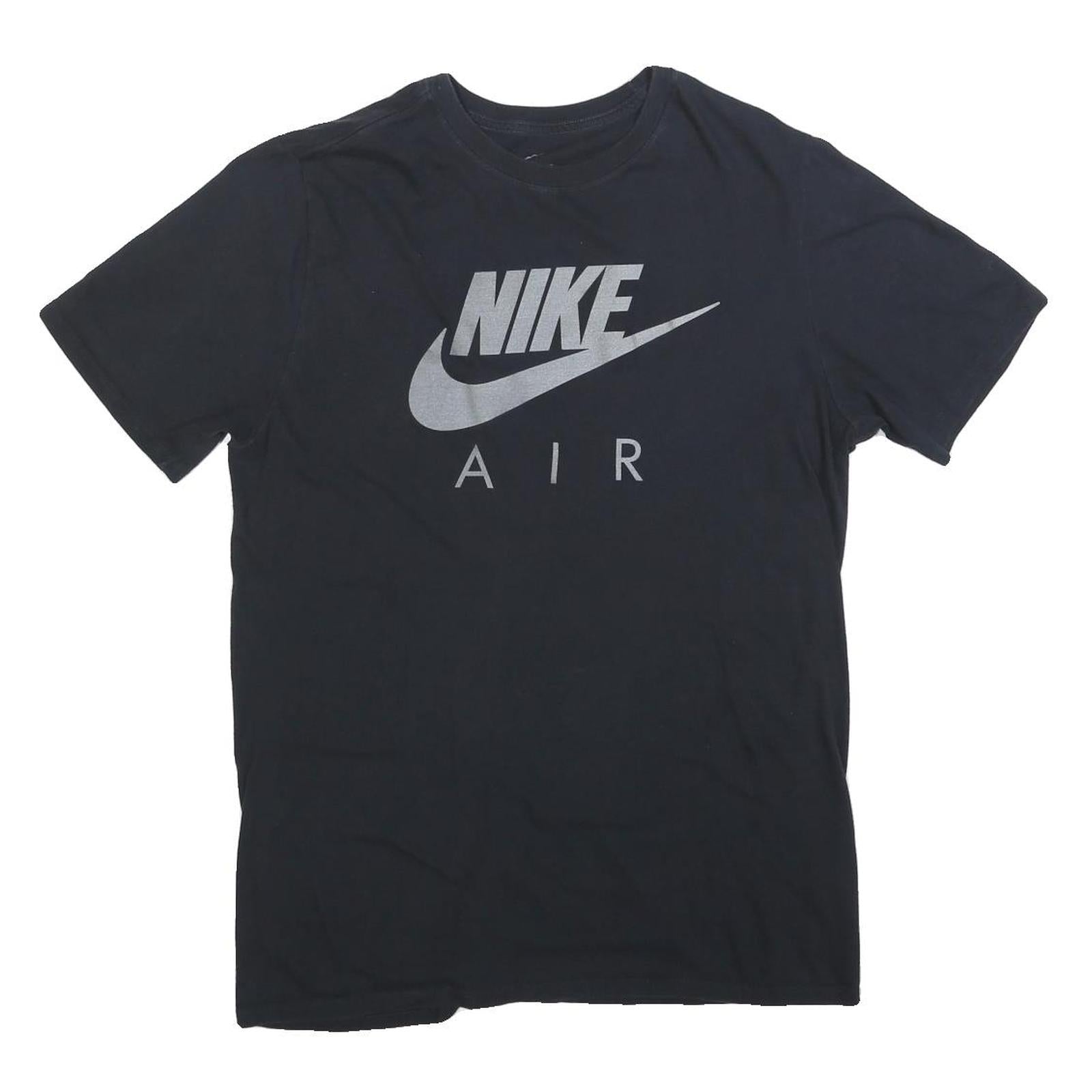 NIKE Mens Black Air Graphic T-Shirt L Short Sleeve Crew Neck Cotton Blend