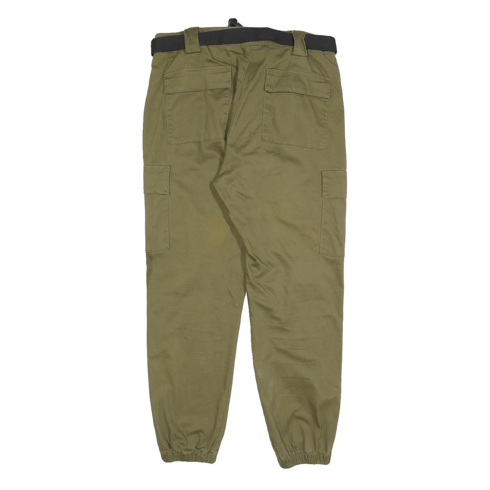 CHICOREE Womens Cotton Blend Beige Regular Cargo Trousers W34 L27 Casual
