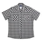 WRANGLER Mens Black & White Check Shirt XL Western Style Casual Cotton Blend