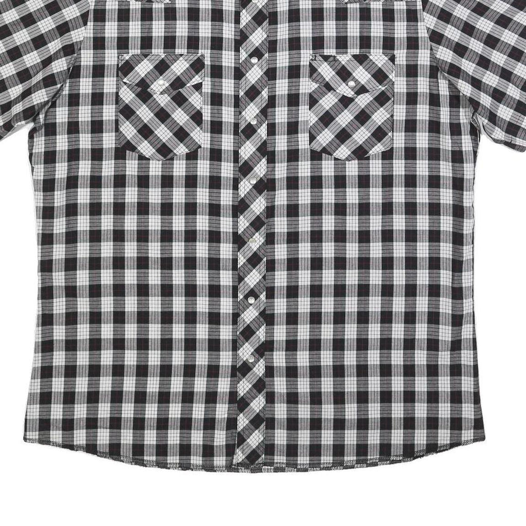 WRANGLER Mens Black & White Check Shirt XL Western Style Casual Cotton Blend