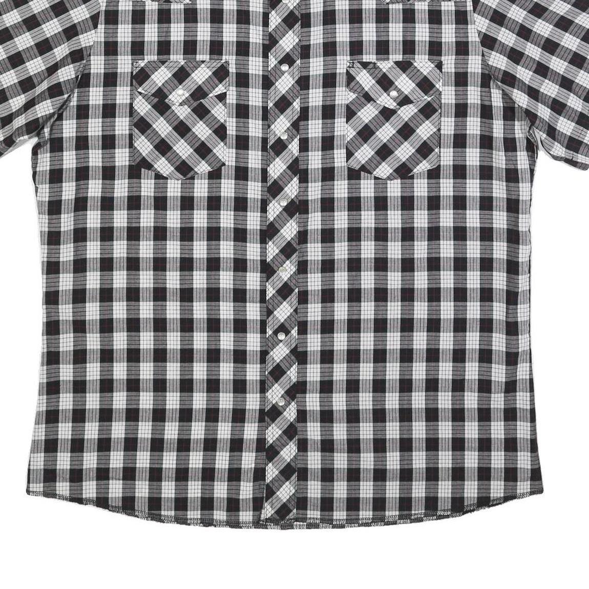 WRANGLER Mens Black & White Check Shirt XL Western Style Casual Cotton Blend