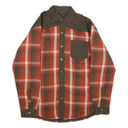 BROWNING Mens Red & Brown Check Button Cotton Blend Jacket L Casual Outdoor
