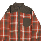 BROWNING Mens Red & Brown Check Button Cotton Blend Jacket L Casual Outdoor