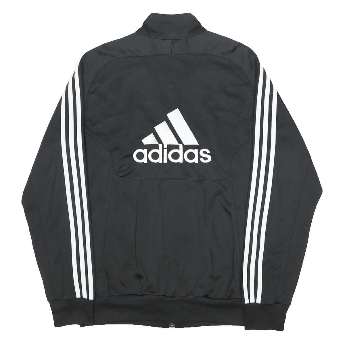 ADIDAS Mens Black & White Track Jacket M Polyester Zip Three Stripes Logo