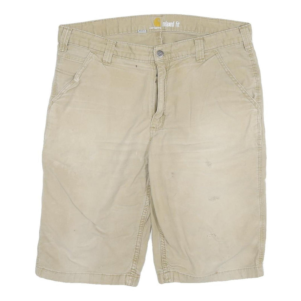 CARHARTT Mens Shorts Beige Relaxed Fit 2XL W36 Workwear Cotton Blend