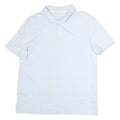 CALVIN KLEIN Mens Light Blue & White Striped Short Sleeve Polo Shirt M Cotton