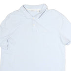CALVIN KLEIN Mens Light Blue & White Striped Short Sleeve Polo Shirt M Cotton