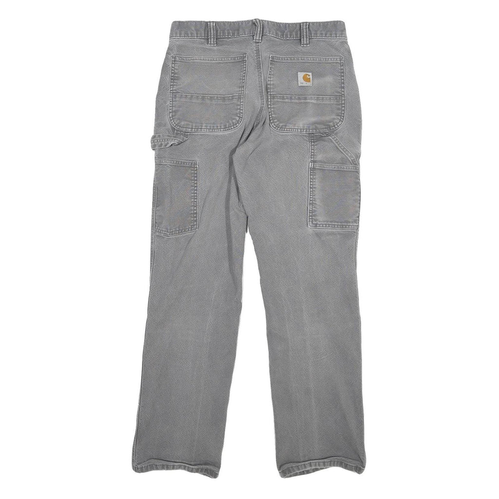 CARHARTT Mens Grey Relaxed Fit Straight Denim Jeans W29 L29 Workwear