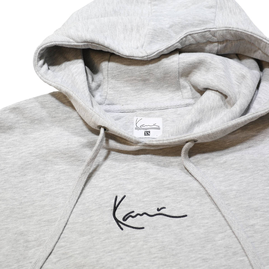 KARL KANI Womens Grey Hoodie XS Cotton Blend Pullover Drawstring Hood Pocket