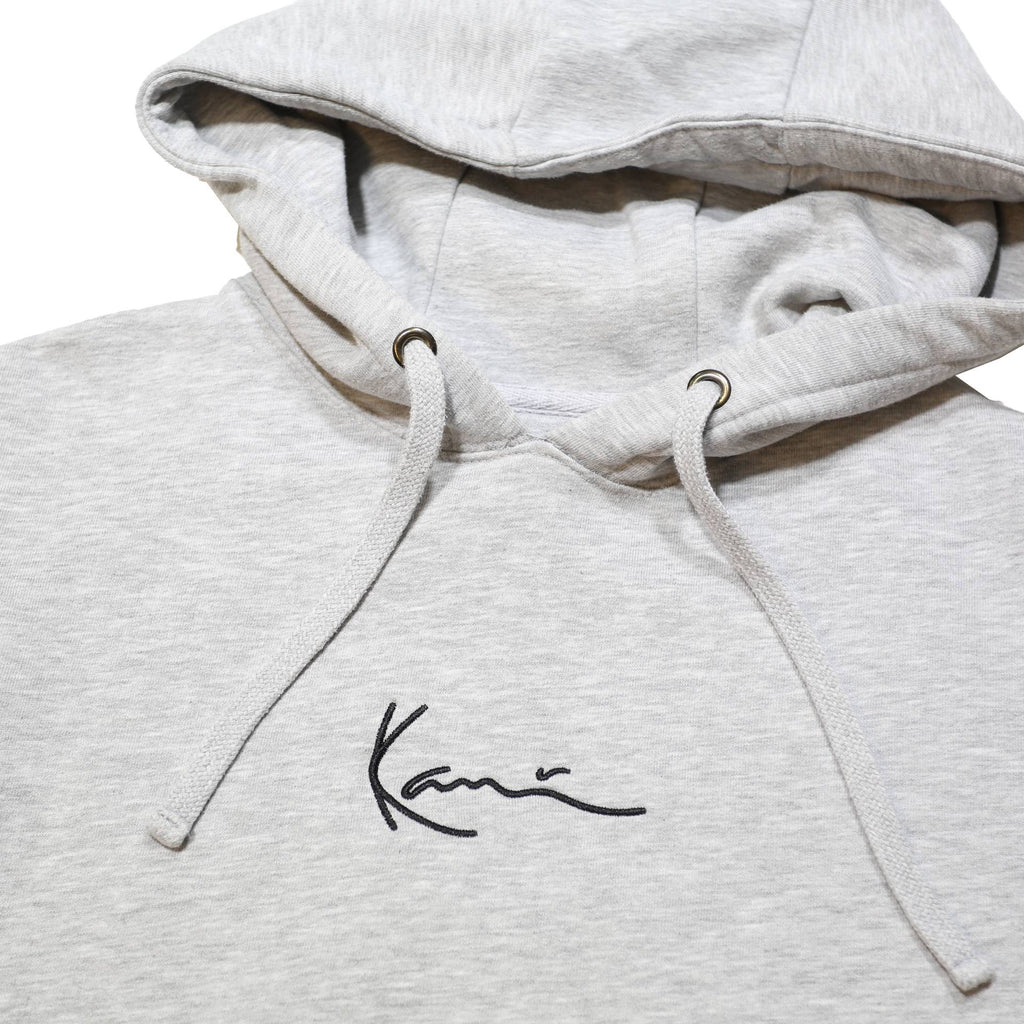 KARL KANI Womens Grey Hoodie XS Cotton Blend Pullover Drawstring Hood Pocket