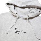 KARL KANI Womens Grey Hoodie XS Cotton Blend Pullover Drawstring Hood Pocket