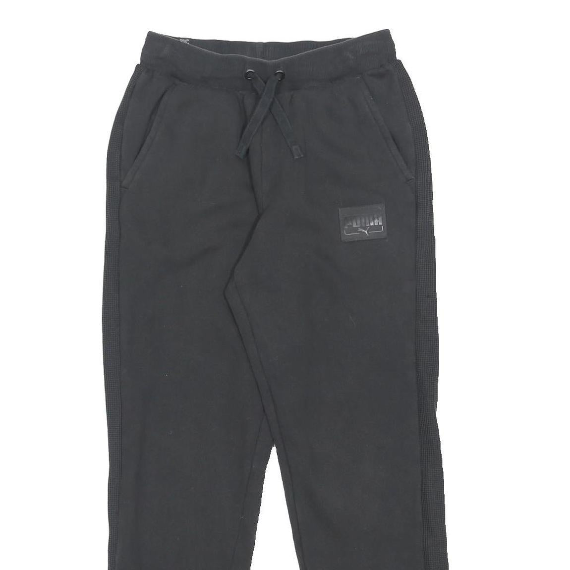 PUMA Womens Joggers Black S W24 L27 Cotton Blend Relaxed Straight Fit Casual Gym